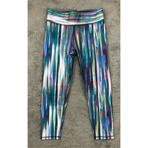 Terez rainbow liquid metal crop leggings with thick waistband